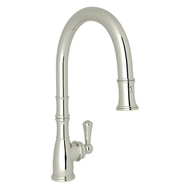 Kitchen Faucet Georgian Era 1 Lever Satin Nickel Pull Down Swivel C-Spout 1.8 Gallons per Minute - Frankwebs