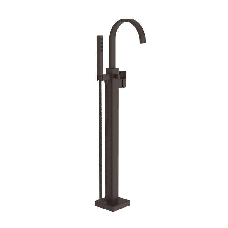 Tub Filler Secant Freestanding with Handshower 1 Lever ADA Polished Gold PVD - Frankwebs