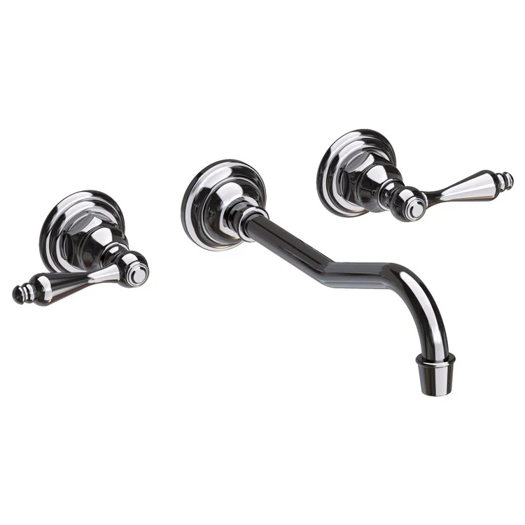 Lavatory Faucet Chesterfield Wall Mount 8 Inch Spread 2 Lever ADA WaterSense Satin Bronze PVD 1.2 Gallons Per Minute Brass Less Drain Spout Reach 9-3/4 Inch - Frankwebs