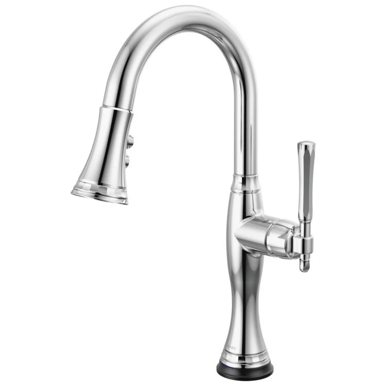 Prep Faucet Tulham SmartTouch Technology 1 Lever ADA Brilliance Polished Nickel Pull Down 2 Function Wand Aerated Stream/Spray 360 Degree Swivel - Frankwebs