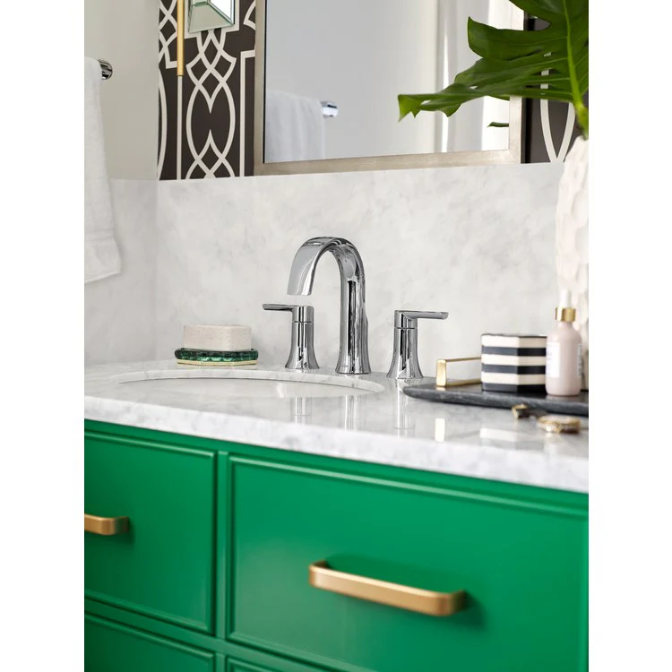 Lavatory Faucet Doux Widespread 8 to 16 Inch Spread 2 Lever ADA WaterSense Chrome 1.2 Gallons per Minute - Frankwebs