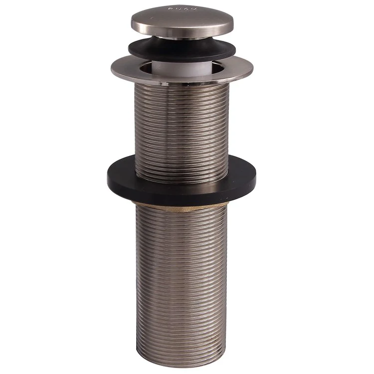 Pop-Up Drain Extended 6 Inch Brushed Nickel Brass for Tubs without Overflow - Frankwebs