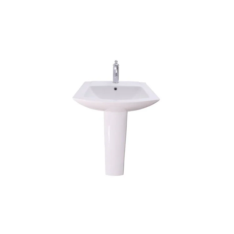 Pedestal Top Burke with Overflow 24-3/8 Inch White Vitreous China Rectangle - Frankwebs