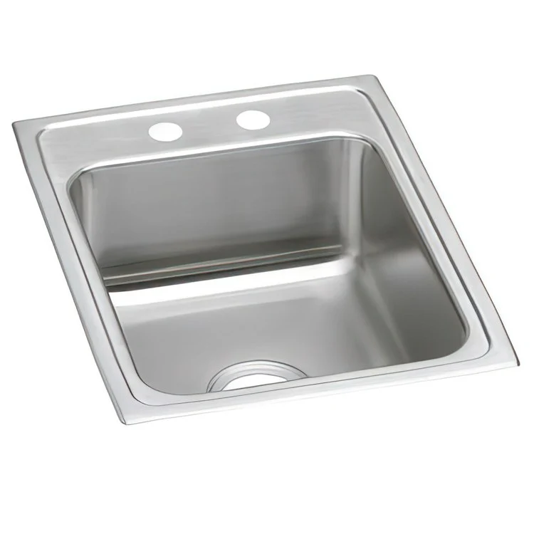 Kitchen Sink Lustertone Classic 17 x 22 Inch Single Bowl MR2 Hole ADA Lustrous Satin Drop-In Rectangle Drain Location Rear Center Depth 5 Inch Bottom Only Pads - Frankwebs