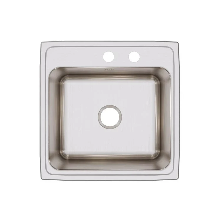 Kitchen Sink Lustertone Classic 22 x 22 Inch Single Bowl MR2 Hole Lustrous Satin Drop-In 12-1/8 Inch - Frankwebs