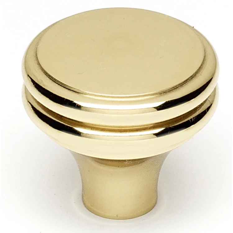 Knob V Collection Round Polished Brass Brass 1-1/4 Inch 1-1/4 Inch - Frankwebs