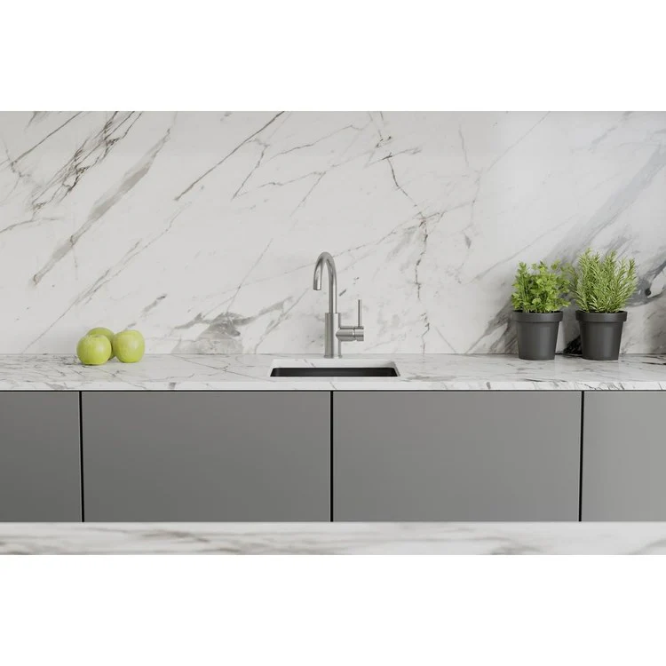 Bar Faucet Avado Deck Mount 1 Lever ADA Lustrous Steel Spout Type Gooseneck - Frankwebs