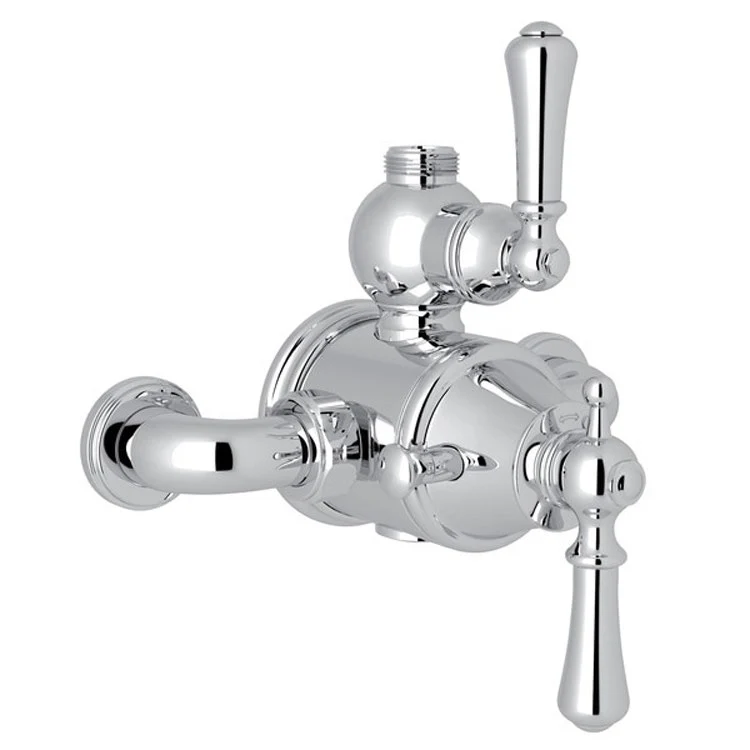Thermostatic Valve Trim Georgian Era Exposed with Volume & Temperature Control 2 Metal Lever Satin Nickel - Frankwebs