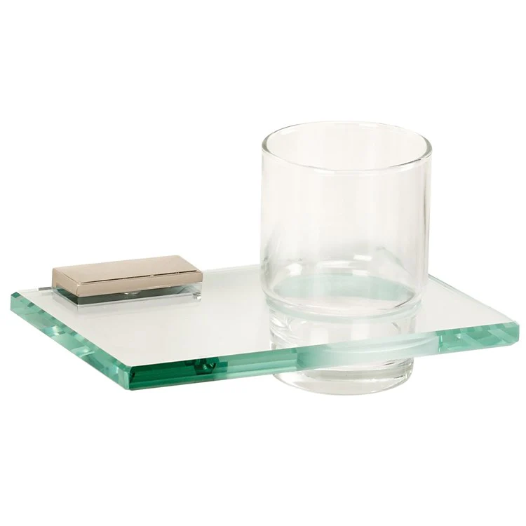 Tumbler Holder Arch Bath Unlacquered Brass Includes Tumbler Wall Mount Brass/Glass 4-5/8 x 6-3/4 Inch - Frankwebs