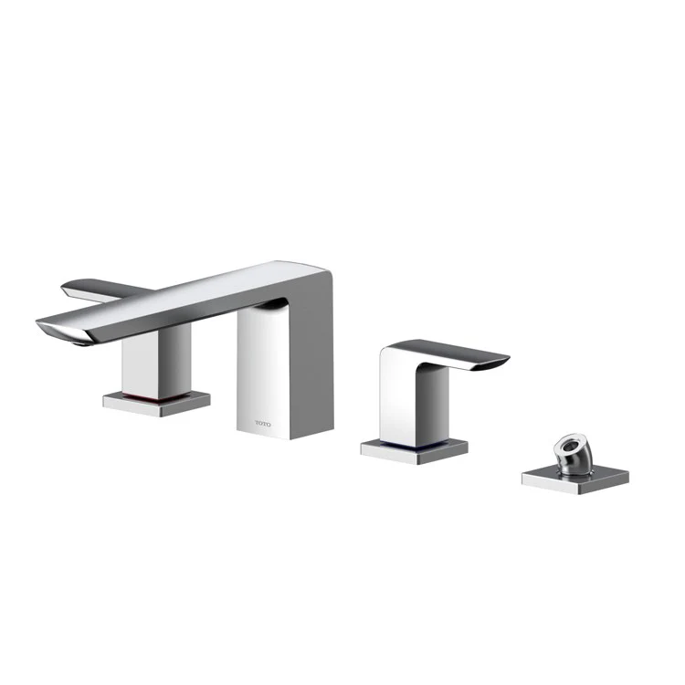 Roman Tub Trim GR Deck Mount with Handshower Outlet 2 Lever Brushed Nickel ADA 4 Hole - Frankwebs