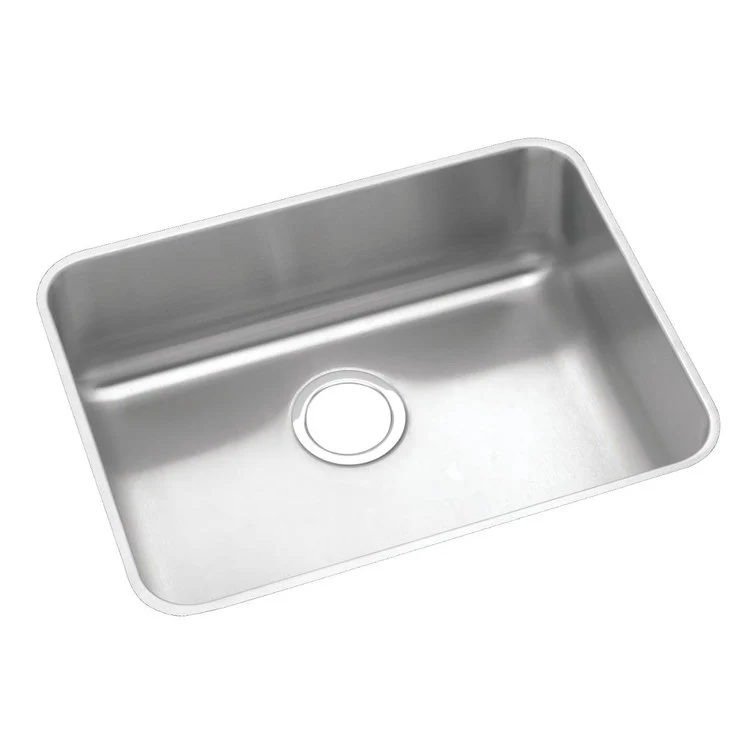 Kitchen Sink Lustertone Classic 23.5 x 18.25 Inch Single Bowl ADA Lustrous Satin Undermount Rectangle Drain Location Rear Center Depth 4-3/8 Inch Bottom Only Pads - Frankwebs