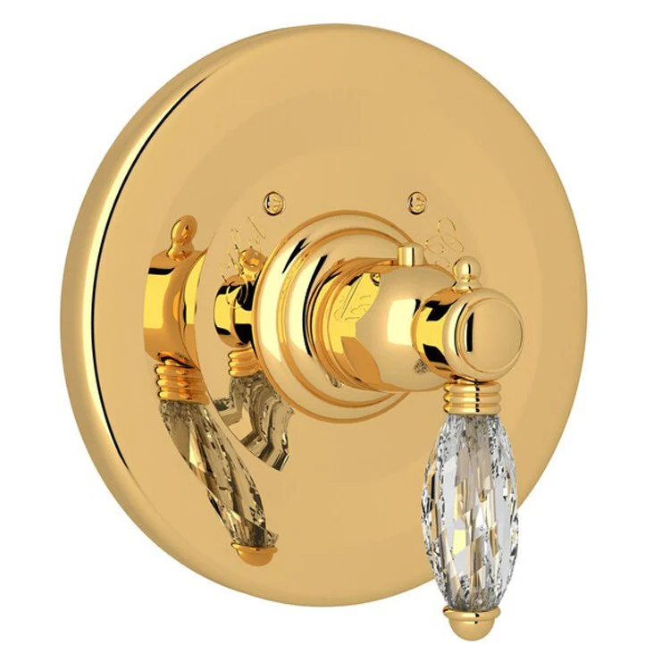 Thermostatic Trim Less Volume Control 1 Swarovski Crystal Lever Tuscan Brass 3/4 Inch 12 Gallons per Minute - Frankwebs