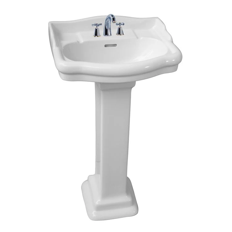 Pedestal Lavatory Stanford 460 Mini Widespread White Oval - Frankwebs