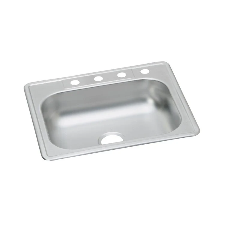 Kitchen Sink Dayton 25 x 22 Inch Single Bowl 2 Hole ADA Satin Top Mount Rectangle Drain Location Center Depth 6 Inch Multiple of 10 Bottom Only Spray - Frankwebs