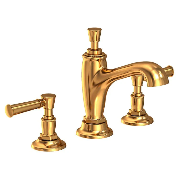 Lavatory Faucet Vander Widespread 8 to 20 Inch Spread 2 Lever ADA French Gold PVD 1.2 Gallons per Minute Brass Spout Height 4-1/2 Inch - Frankwebs