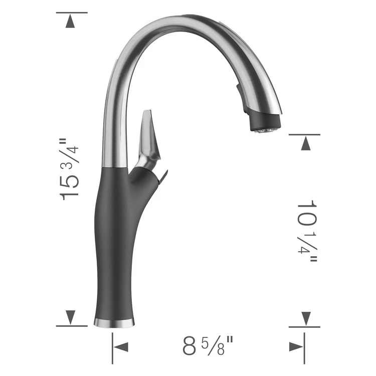 Artona Single Handle Pull Down Kitchen Faucet 1.5 GPM - Frankwebs
