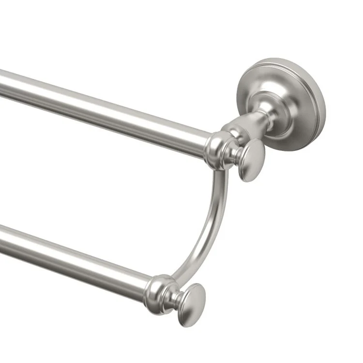 Towel Bar Tavern 24 Inch Double Satin Nickel Wall Mount Metal - Frankwebs