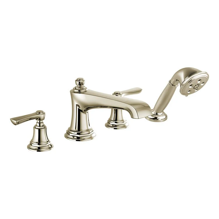 Roman Tub Trim Rook with Handshower Less Handle Brilliance Luxe Gold ADA 10-16 Inch Spread 1.75 Gallons per Minute - Frankwebs