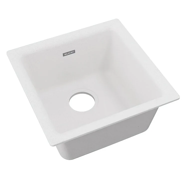 Kitchen Sink Quartz Classic 15.75 x 15.75 Inch Single Bowl Bar Dusk Gray Drop-In Undermount - Frankwebs