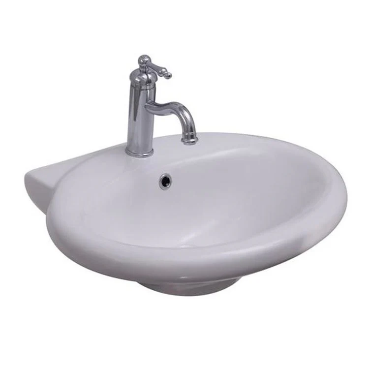 Pedestal Top Collins with Overflow 22-1/2 Inch White Vitreous China - Frankwebs