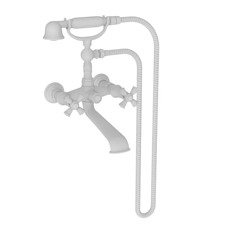Tub Filler Aylesbury Wall Mount Exposed 6 Inch Spread 2 Cross ADA Polished Gold PVD 2 Hole - Frankwebs