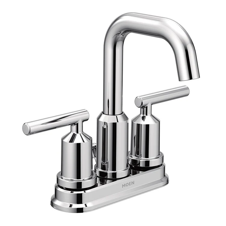 Lavatory Faucet Gibson Centerset 4 Inch Spread 2 Lever ADA Matte Black 1.2 Gallons per Minute High Arc - Frankwebs