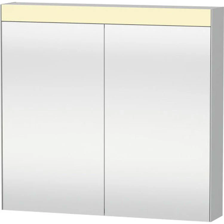 Medicine Cabinet Light & Mirror 31-7/8 x 29-7/8 Inch 2 Doors Double Mirror White Flat; Rectangular; Frameless Left; Right - Frankwebs