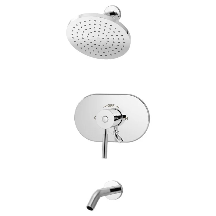 Tub and Shower Trim Sereno Oval 2 Lever Polished Chrome ADA 1.5 Gallons per Minute - Frankwebs