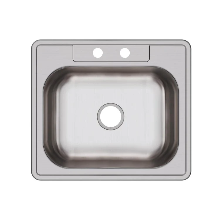 Kitchen Sink Dayton 25 x 22 Inch Single Bowl 2 Hole ADA Satin Top Mount Rectangle Drain Location Center Depth 6 Inch Multiple of 10 Bottom Only Spray - Frankwebs