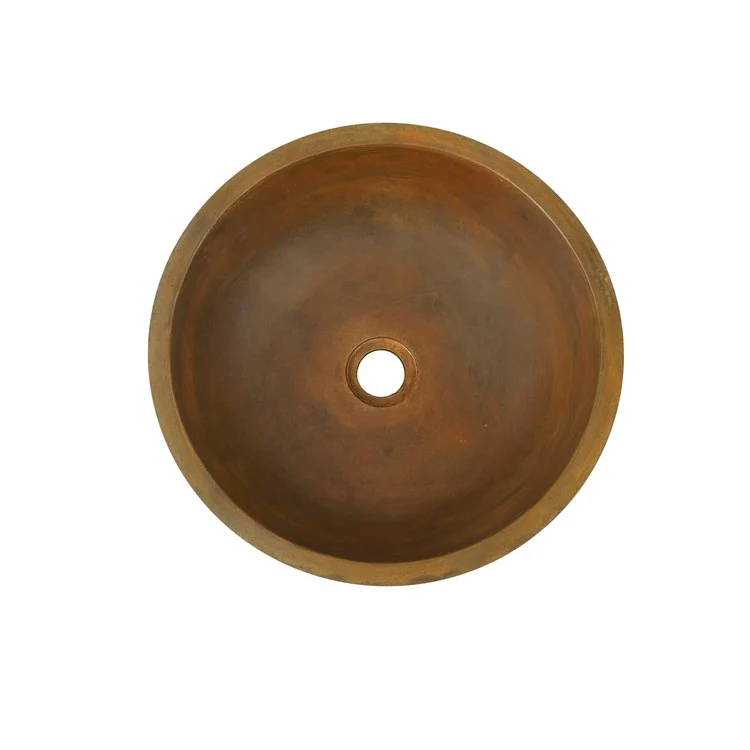 Vessel Cordell Small Round 11-7/8 Inch Vintage Brown Concrete - Frankwebs