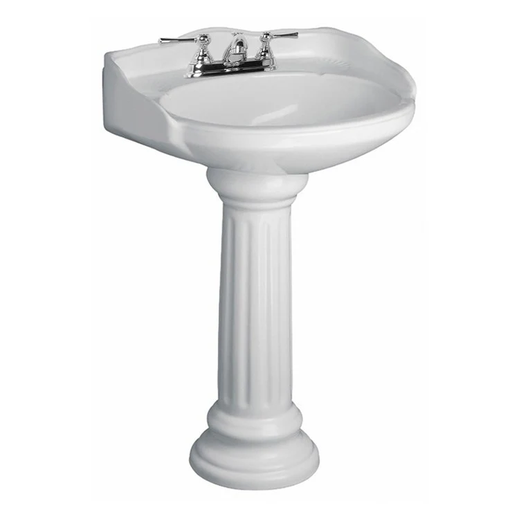 Pedestal Lavatory Vicki Centerset White Round - Frankwebs