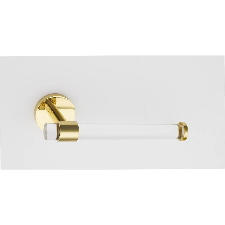 Toilet Paper Holder Contemporary Acrylic Bath Single Post Polished Chrome 6-15/16 Inch 3-1/8 Inch Wall Mount - Frankwebs