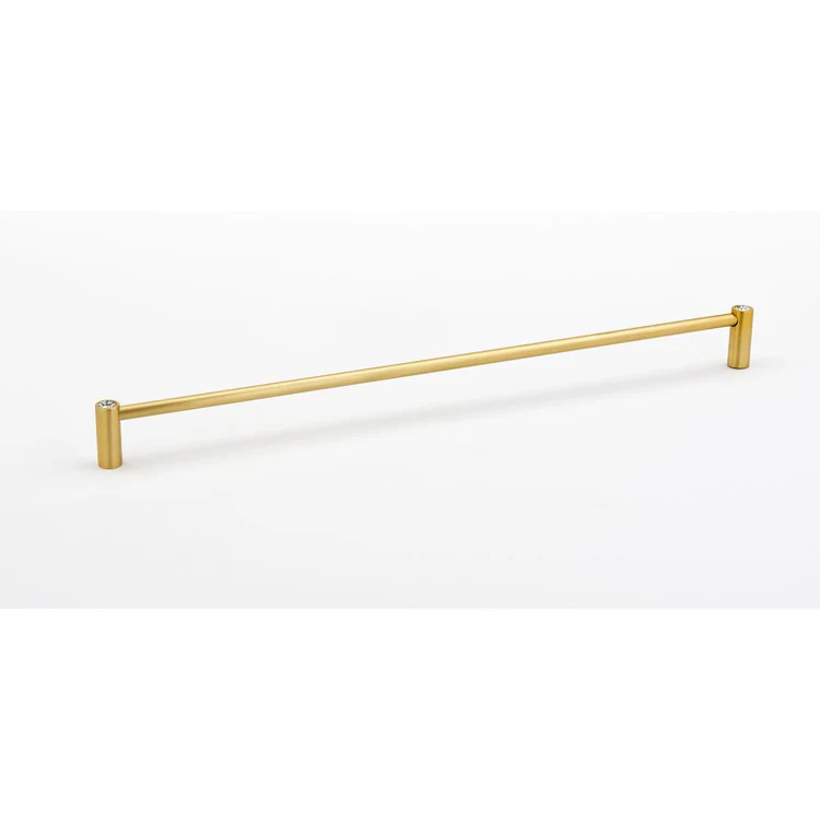 Pull Contemporary I Crystal Oversized Round Crystal Handle Satin Nickel Brass 18 Inch 18-5/8 Inch 1-5/8 Inch - Frankwebs