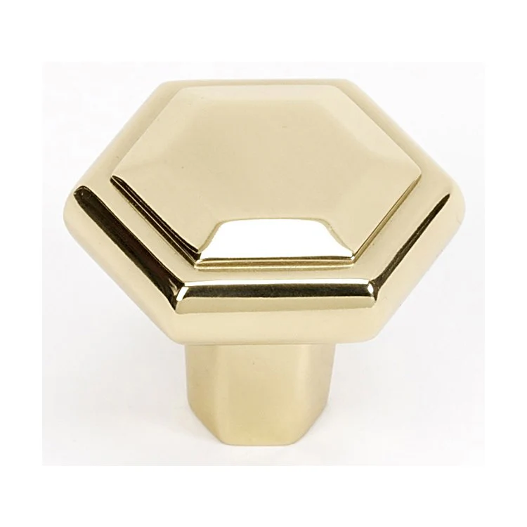 Knob Nicole Hexagon Satin Nickel Brass 1-1/8 Inch 1-3/16 Inch 9/16 Inch - Frankwebs