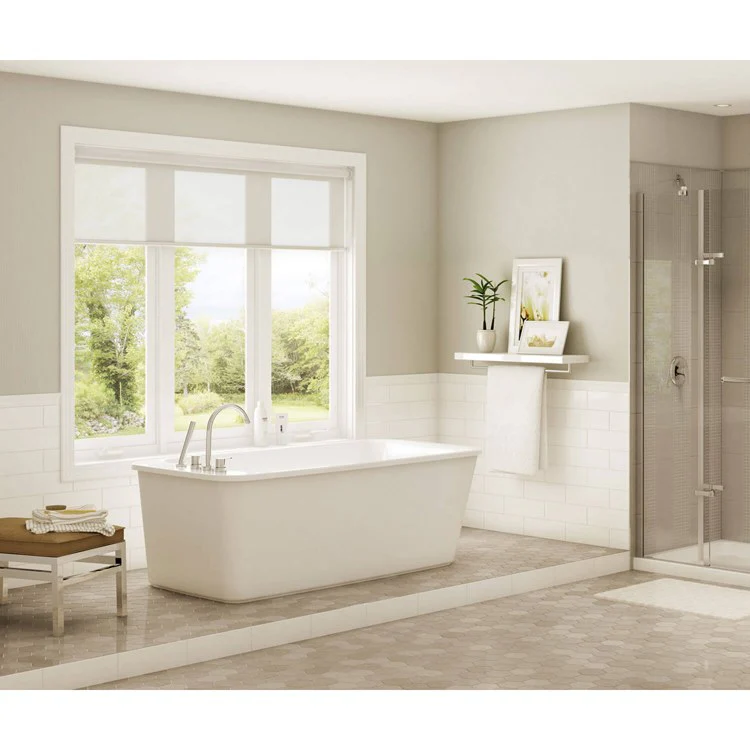 Freestanding Tub Lounge 64 x 34 x 22-1/4 Inch 2 Piece End Drain Sterling Silver Rectangular - Frankwebs