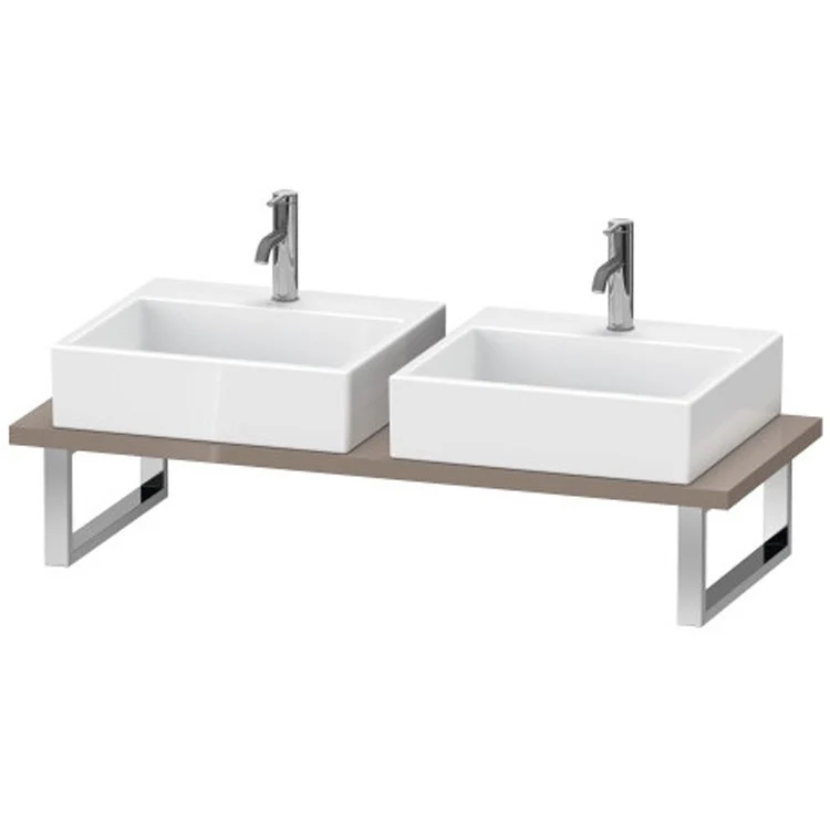 Lavatory Console L-Cube Brushed Oak Double Basin 31-1/2 x 21-5/8 Inch 1-1/8 Inch - Frankwebs