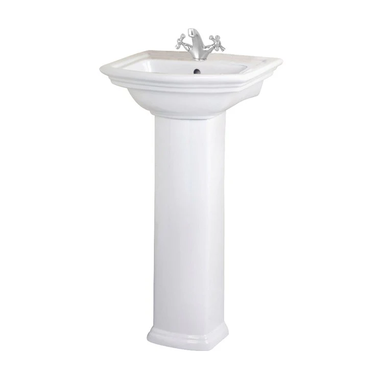 Pedestal Lavatory Washington 460 White Rectangular - Frankwebs