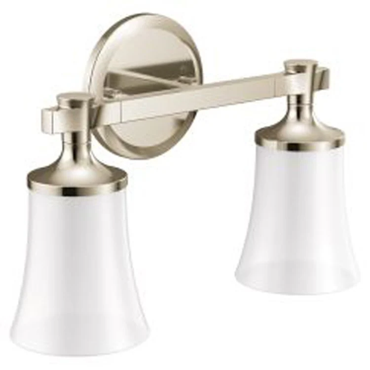 Bath Light Flara Vanity 2 Lamp Brushed Nickel Glass or Shade Frosted - Frankwebs