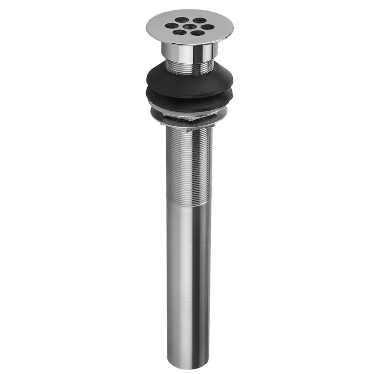 Lavatory Drain Wide Hole Grid Less Overflow 1-1/2 Inch Polished Chrome for Vessel Sinks 10-4/9 Inch Length - Frankwebs