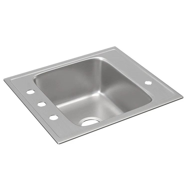 Classroom Sink Lustertone 22 x 19.5 Inch Single Bowl 4 Hole Lustrous Satin Drop-In Minimum Cabinet Size 27 Inch 7-1/2 Inch 18 Gauge Bottom Only Pads 64090012 Mounting Hardware Included for Countertops Up to 3/4IN - Frankwebs