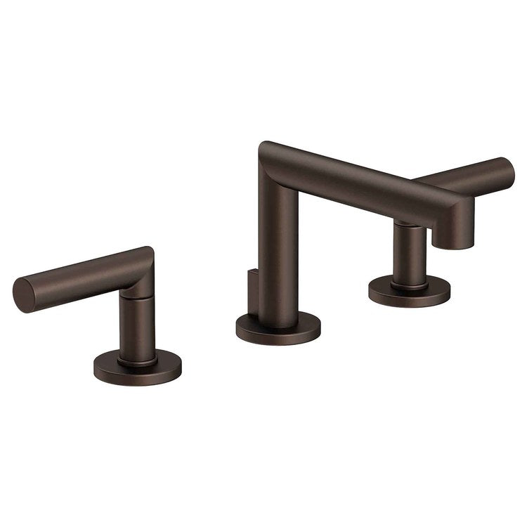 Lavatory Faucet Kirsi Widespread 8 to 20 Inch Spread 2 Lever ADA Oil Rubbed Bronze 1.2 Gallons per Minute Brass Spout Height 3-1/8 Inch - Frankwebs