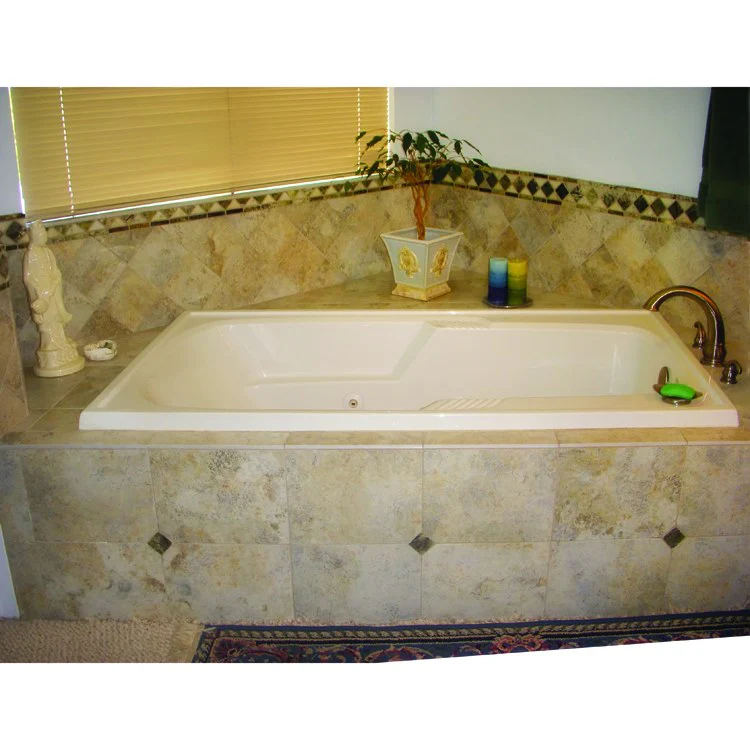 Soaking Tub Designer Collection Isabella 72 x 36 Inch Drop-In Tub Only End White Acrylic - Frankwebs