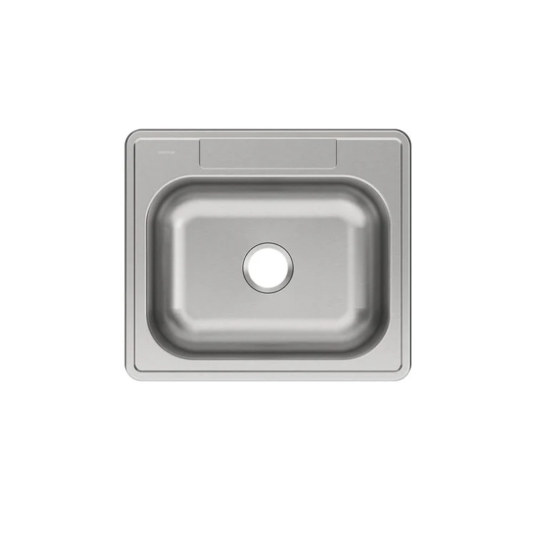 Kitchen Sink Dayton 25 x 22 Inch Single Bowl Elite Satin Drop-In Drain Location Center Bottom Only Pads - Frankwebs