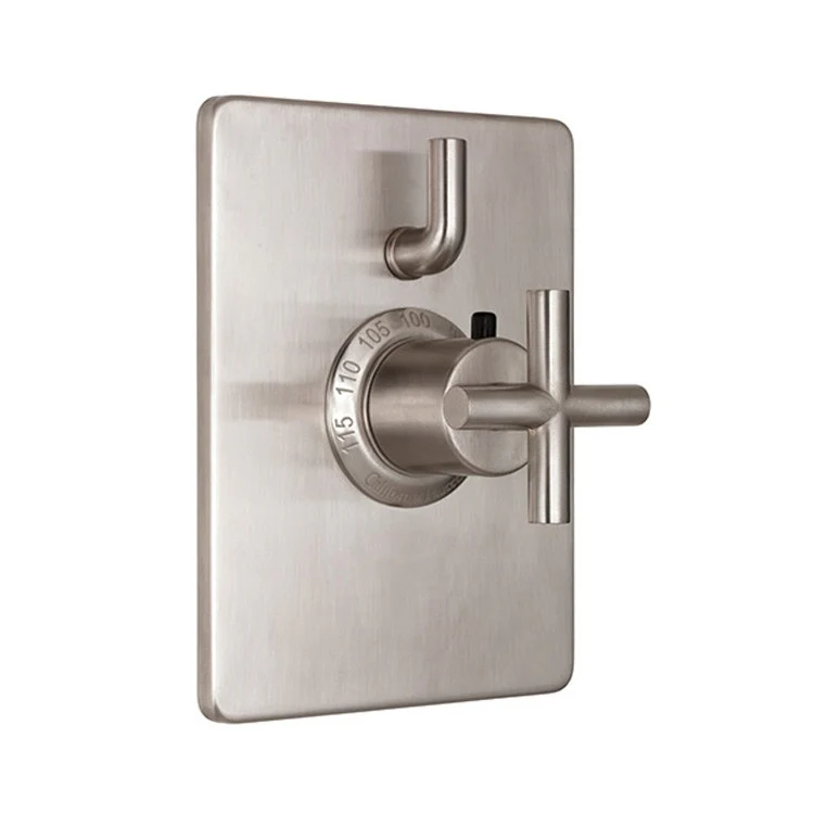 Thermostatic Trim Tiburon Rectangular with Single Volume Control 2 Cross Bella Terra Bronze Brass - Frankwebs