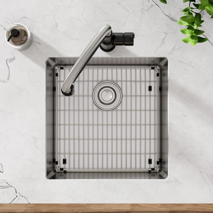 Kitchen Sink Crosstown 18.5 x 18.5 Inch Single Bowl Kit Polished Satin Undermount - Frankwebs