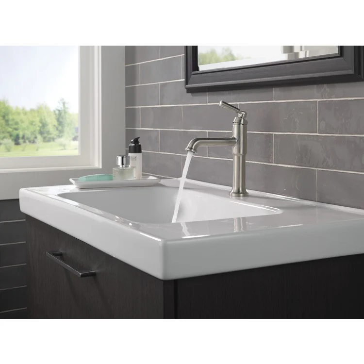 Lavatory Faucet Saylor 1 Lever ADA WaterSense Brilliance Stainless 1.2 Gallons per Minute 4-1/2 Inch - Frankwebs