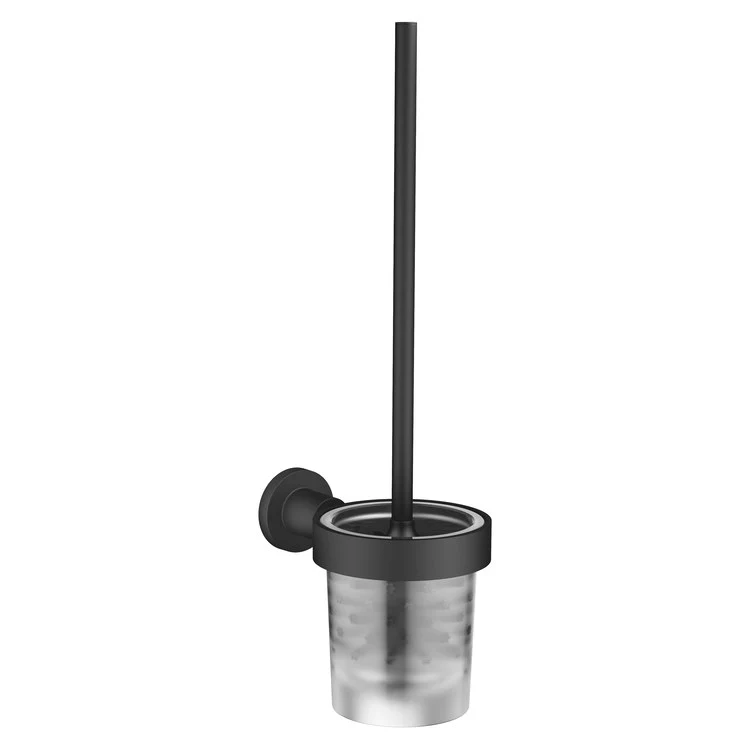 Toilet Brush Set TARA Brushed Champagne Frosted Glass Brush Holder Wall Mount - Frankwebs