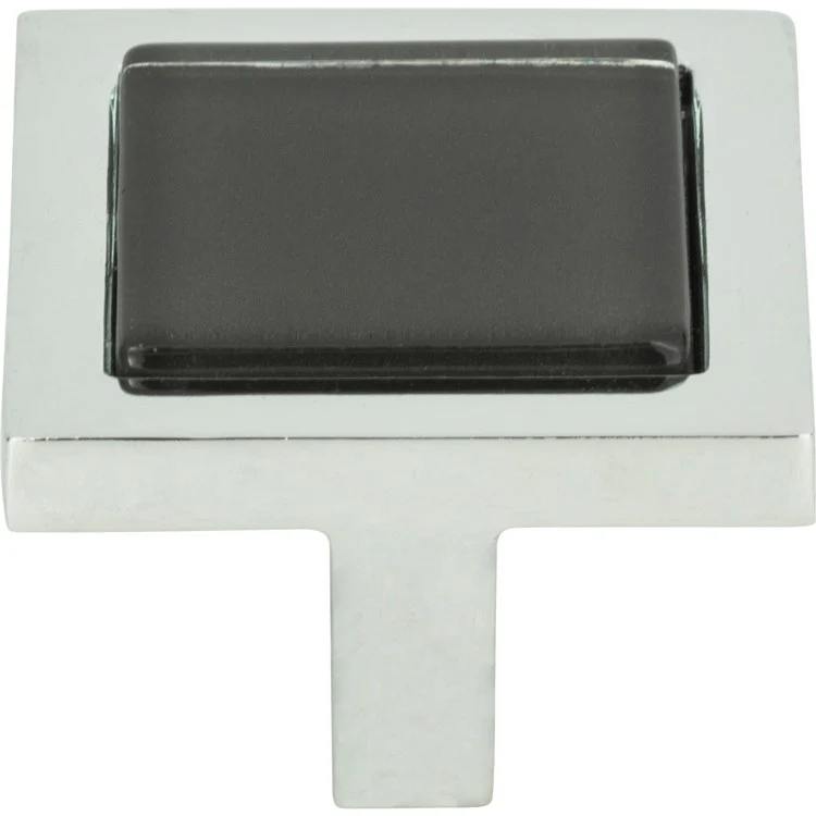 Knob Atlas Spa Black Square Brushed Nickel Zinc Alloy 1-3/8 Inch - Frankwebs