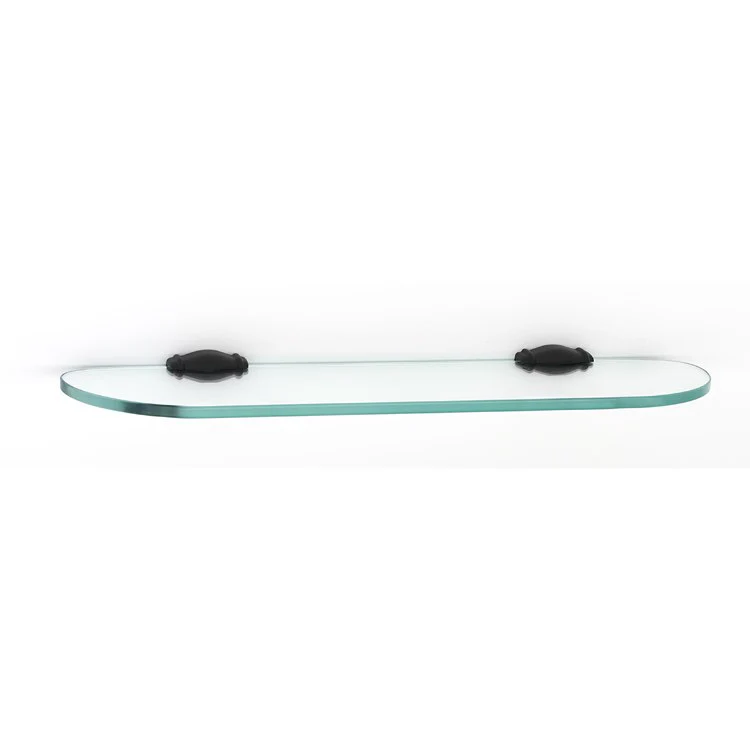 Shelf Charlie's Bath with Brackets Unlacquered Brass 18 Inch Brass/Glass - Frankwebs