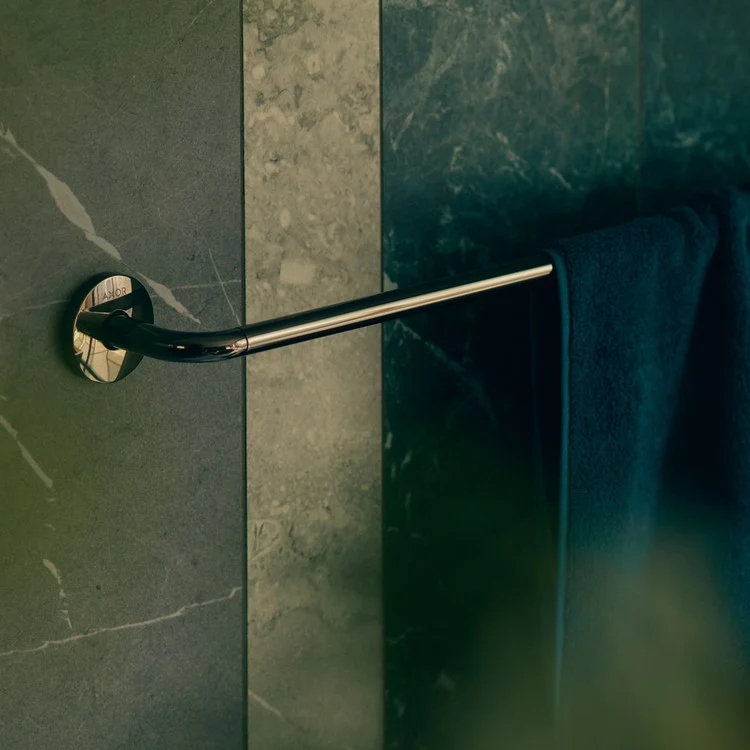 Towel Bar Universal Circular 30 Inch Single Brushed Black Chrome Metal - Frankwebs